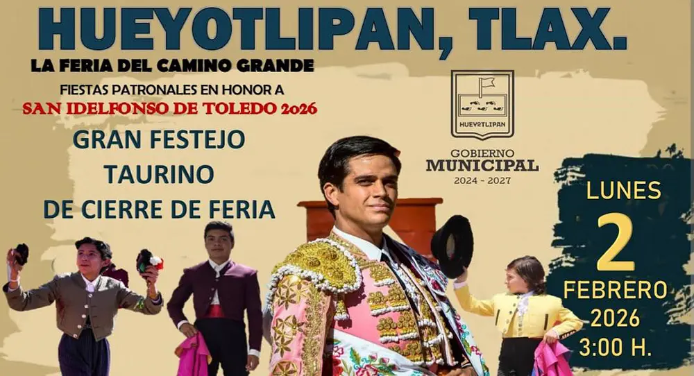 Hueyotlipan cierra su Feria 2026 con festival taurino