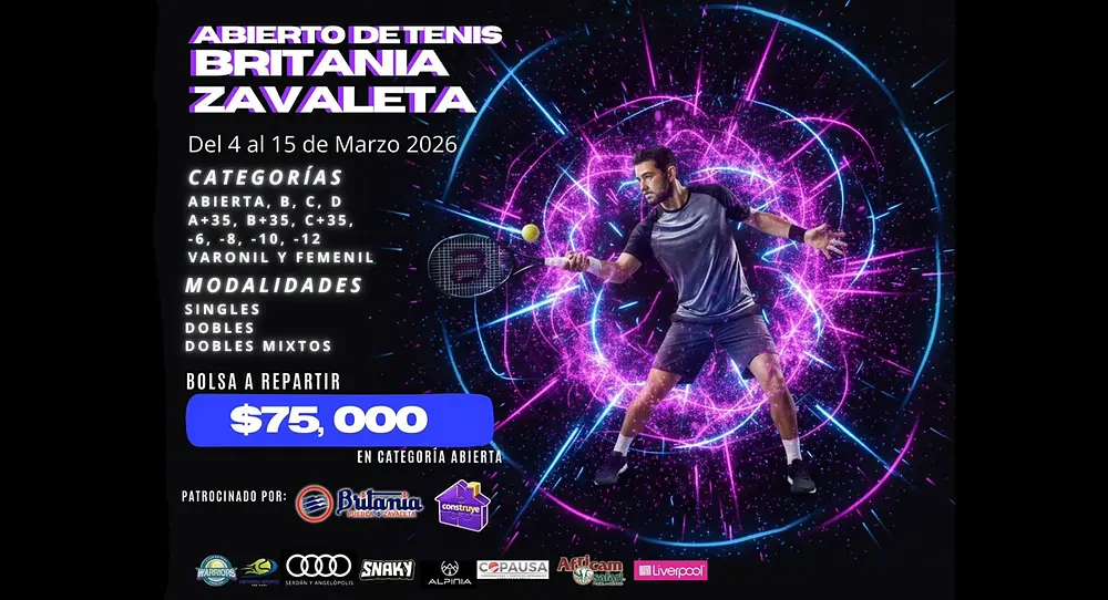 Jugosa bolsa tendrá el Abierto de Tenis Britania Zavaleta 2026 