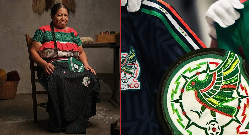 Con Adidas, Artesanas de Naupan bordan playera de la Selección Mexicana 