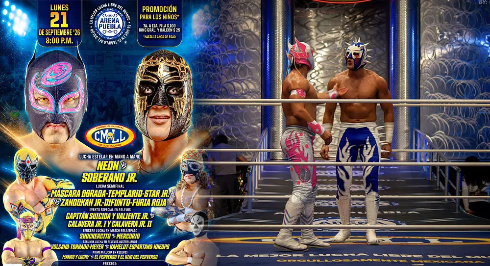 Soberano Jr. y Neón, mano a mano: cartelera y boletos HOY 10 agosto en Arena Puebla