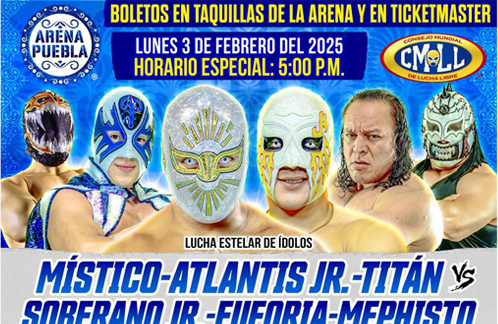 Cartelera Arena Puebla: HOY lunes 03 de febrero