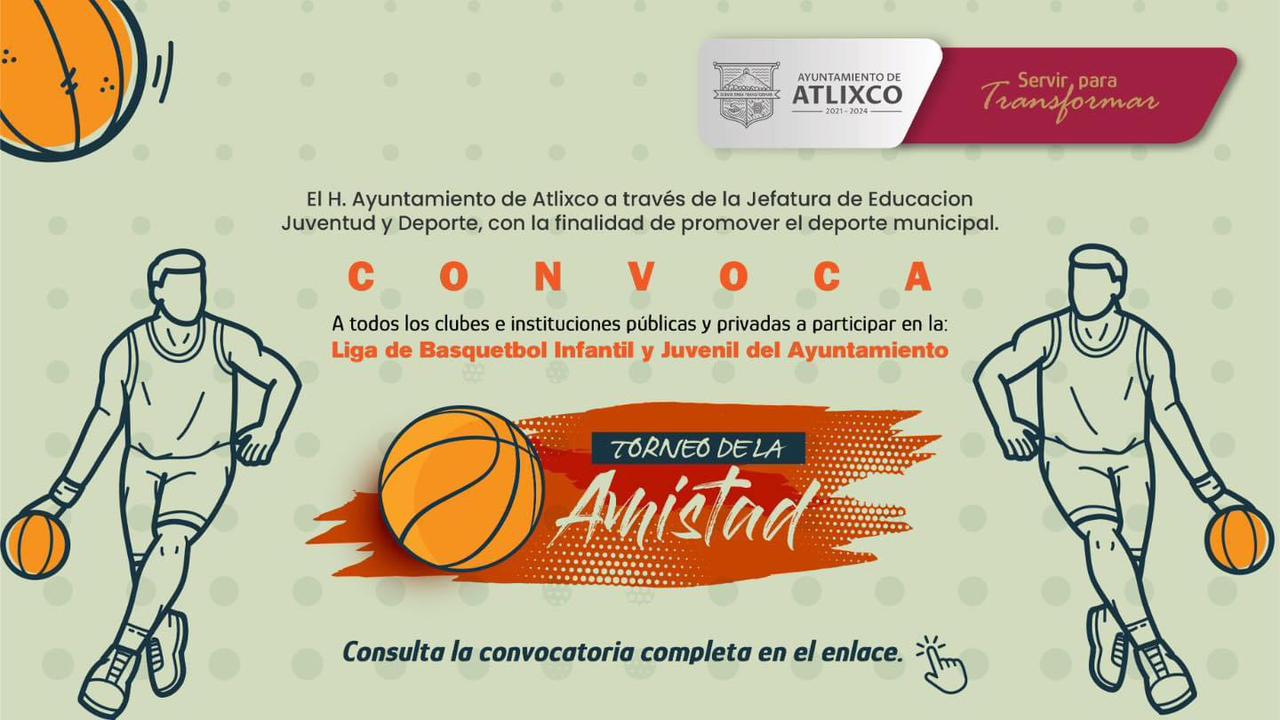 Invitan a participar en las ligas de básquetbol y fútbol en Atlixco
