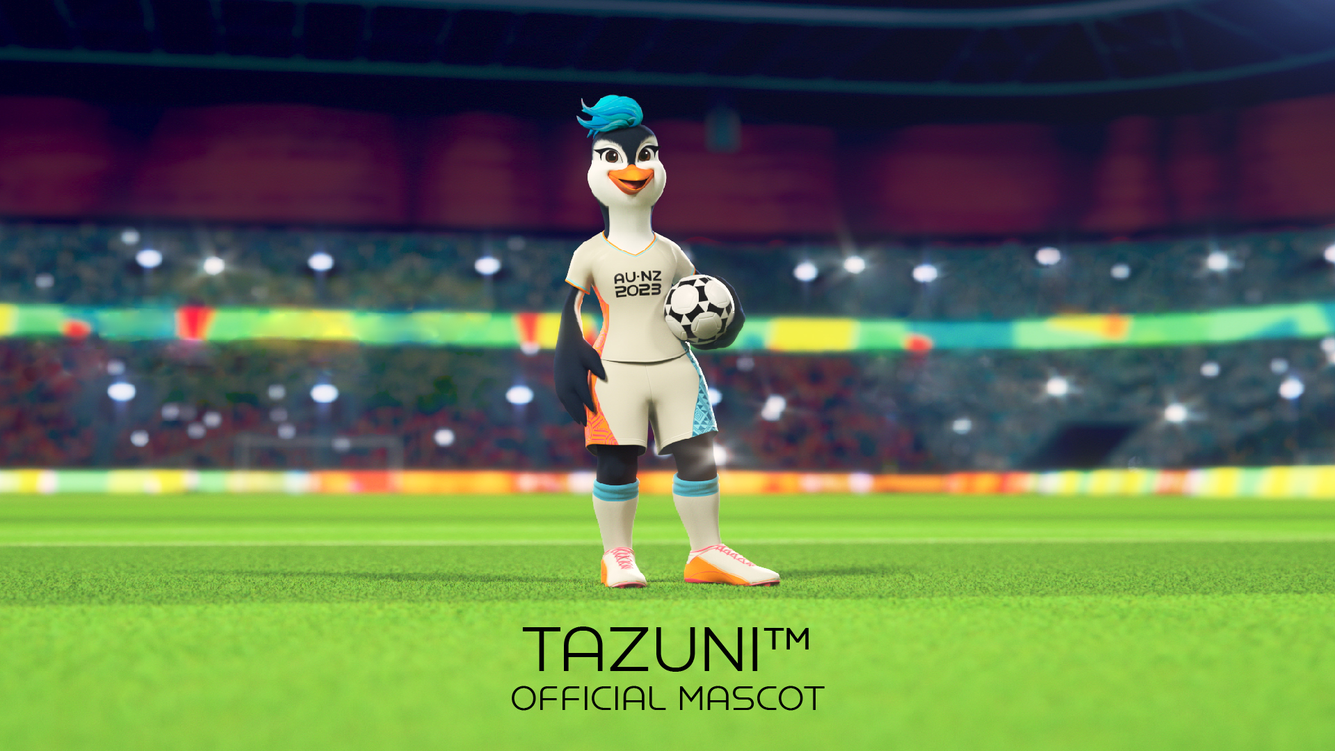Tazuni, la mascota oficial de la Copa Mundial Femenina de la FIFA
