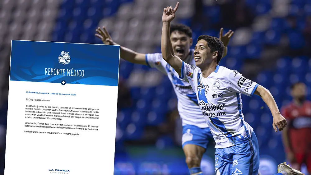 Club Puebla pierde a Baltazar por cirugía de rodilla