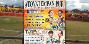 Toros en Atoyatempan, Puebla 2025: carteles, días y horarios