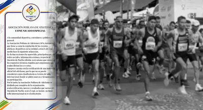 APA se deslinda de la realización del Maratón de Puebla 2026