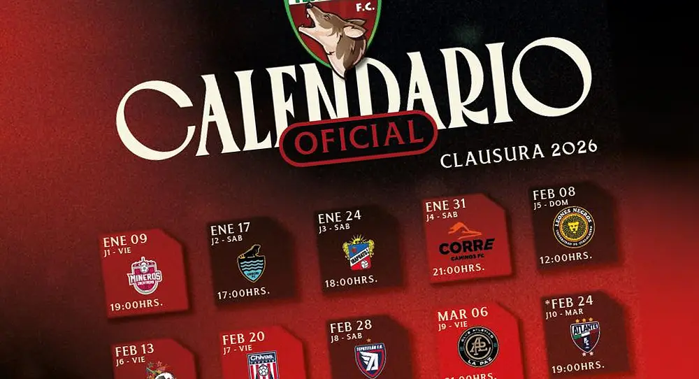 Calendario Coyotes de Tlaxcala Clausura 2026: fechas y partidos