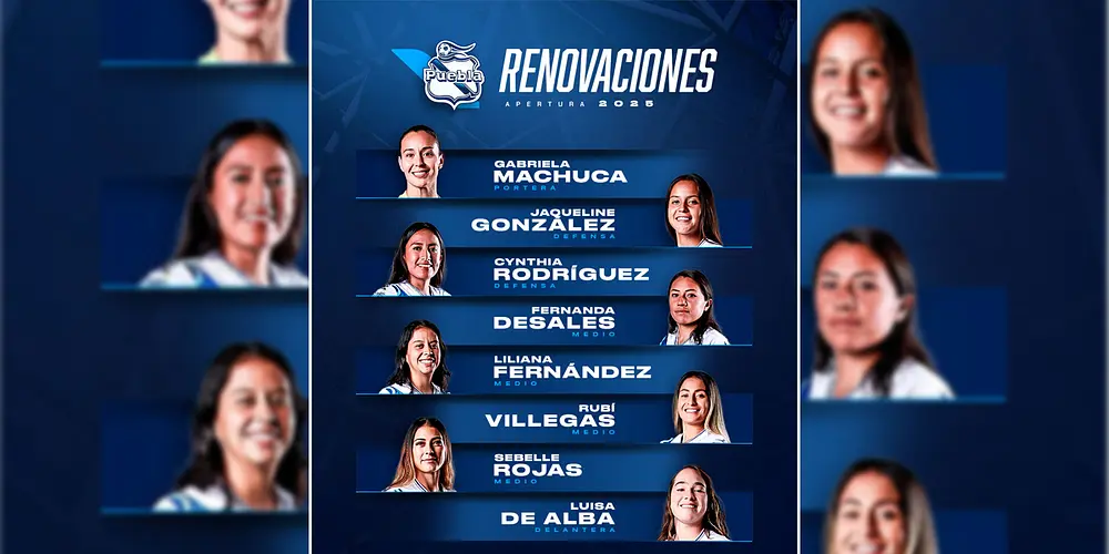Puebla Femenil renueva a ocho futbolistas para nueva temporada 