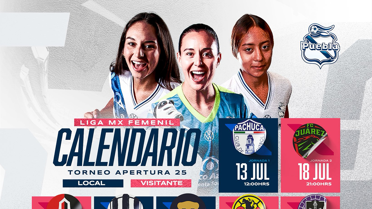 Calendario Club Puebla Femenil Apertura 2025: fechas y partidos