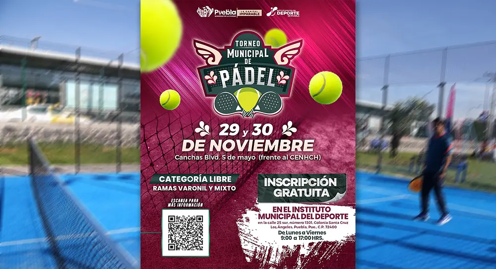 Puebla tendrá su primer Torneo Municipal de Pádel