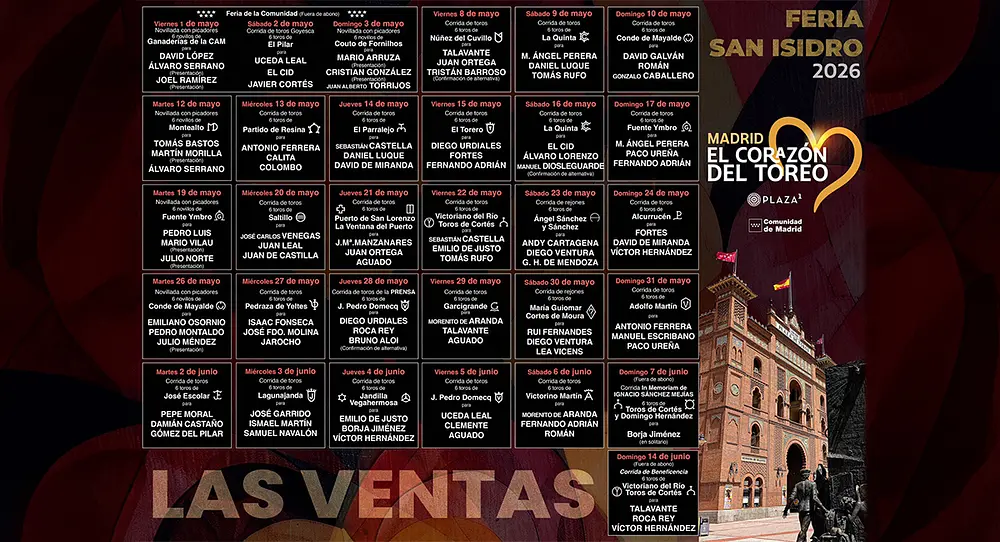 Cuatro mexicanos estarán en la Feria de San Isidro 2026