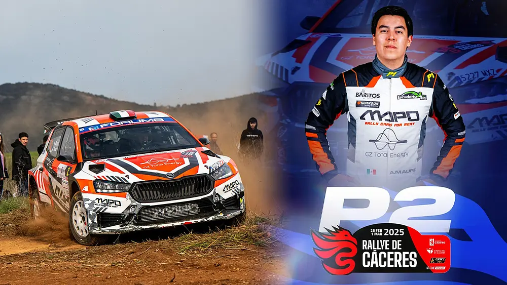 Alejandro Mauro luce en España; segundo lugar en Rally de Cáceres