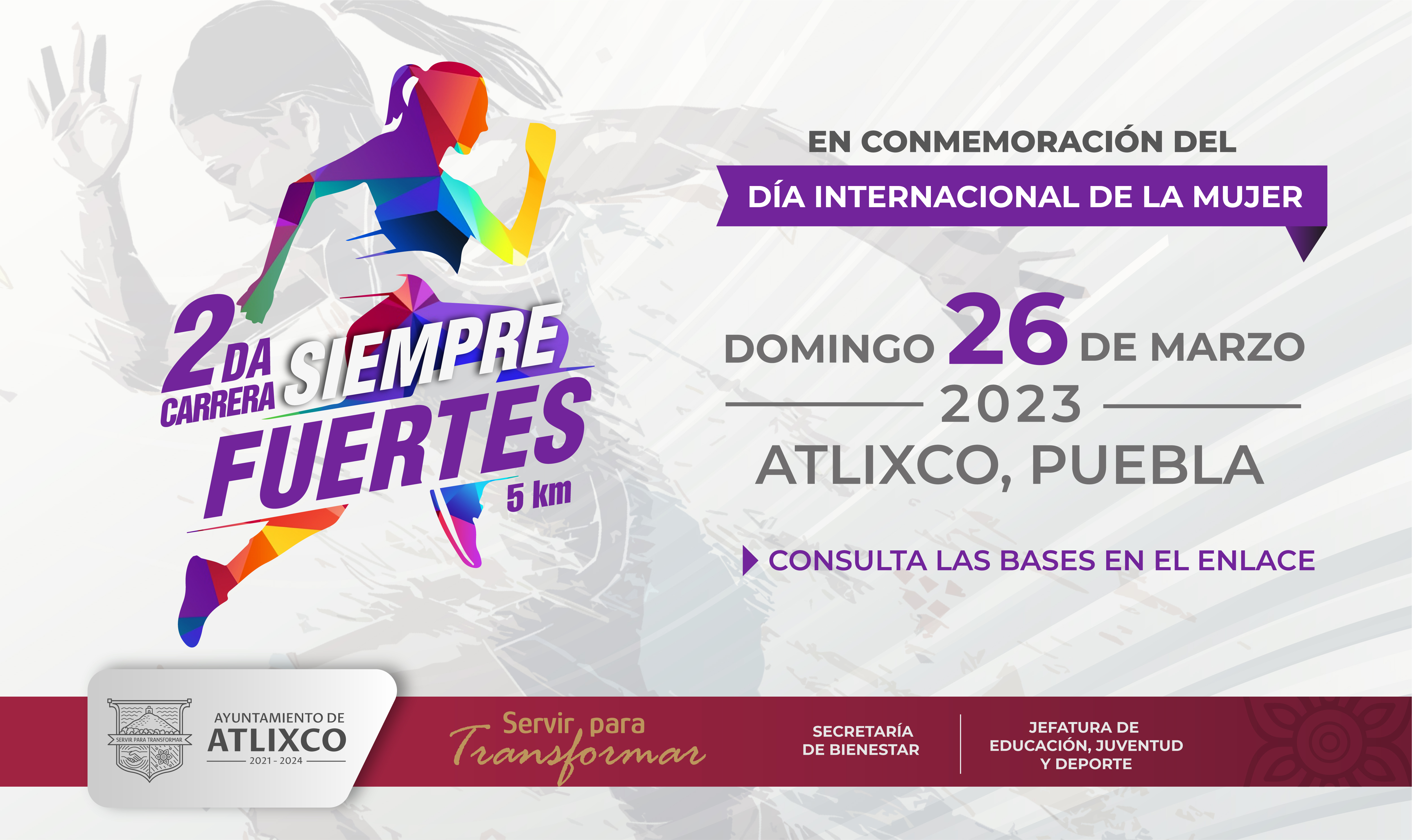 Anuncian segunda carrera  "Siempre Fuertes" Atlixco 2023