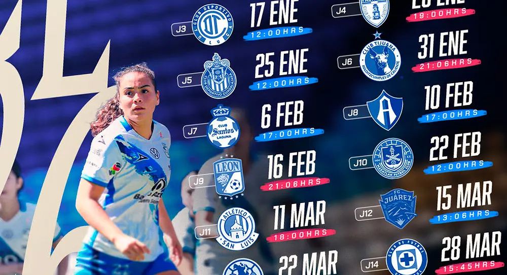 Calendario Club Puebla Femenil Clausura 2026: fechas y partidos