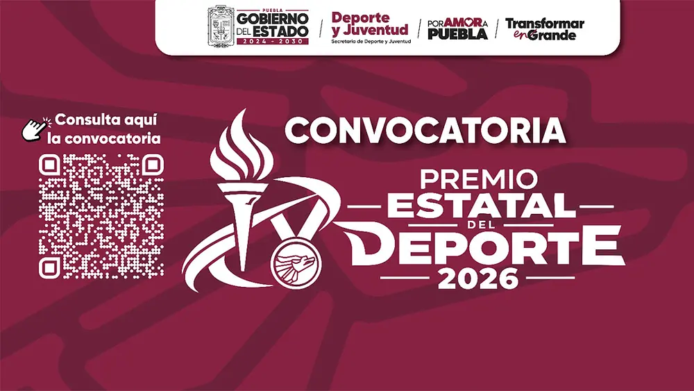 Abren convocatoria al Premio Estatal del Deporte Puebla 2026