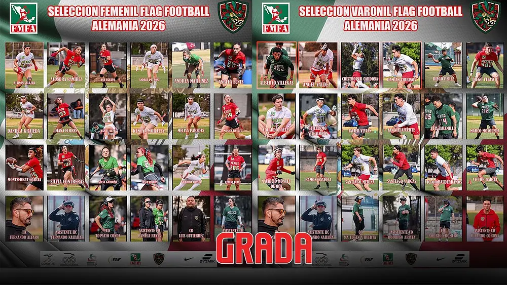 Cuatro poblanos al Mundial de Flag Football Alemania 2026
