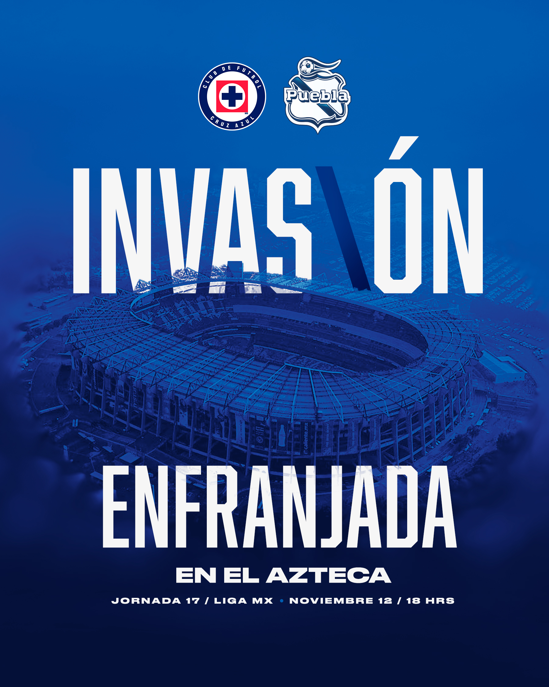 Invita el Club Puebla a invadir el Estadio Azteca