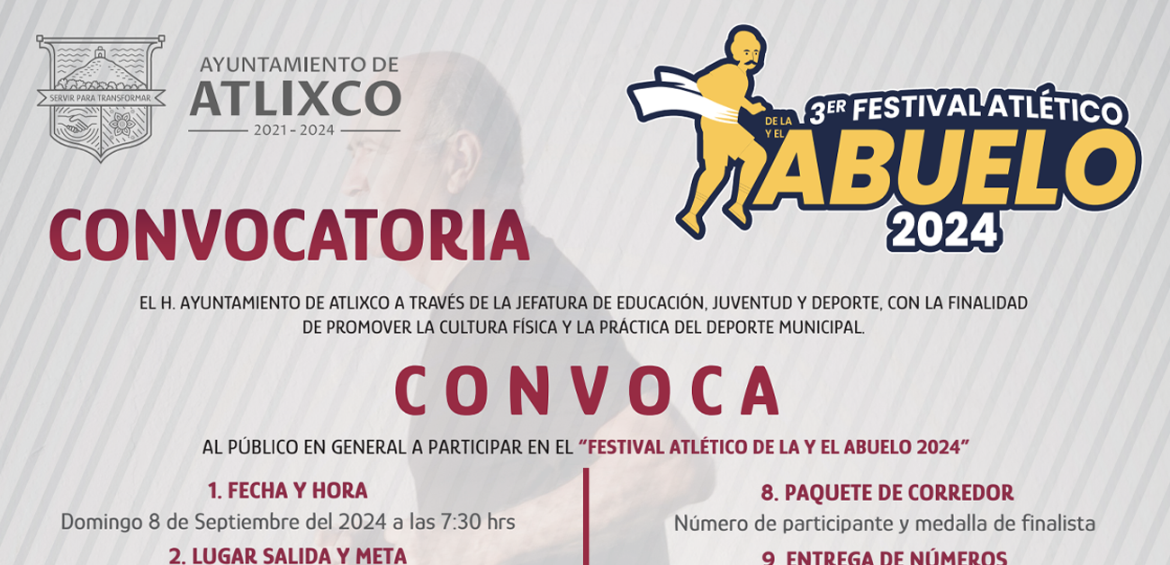 En Atlixco, alistan Festival Atlético del Abuelo 2024